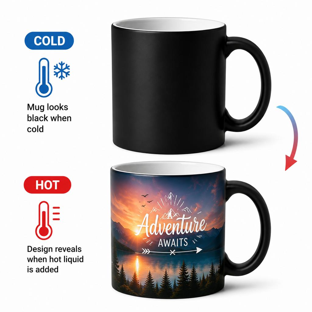 Matte Black Color Changing Ceramic Mug {Magic Mug}